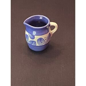 Pfaltzgraff vintage Villa Flora mini pitcher jug or creamer blue & white Mexico